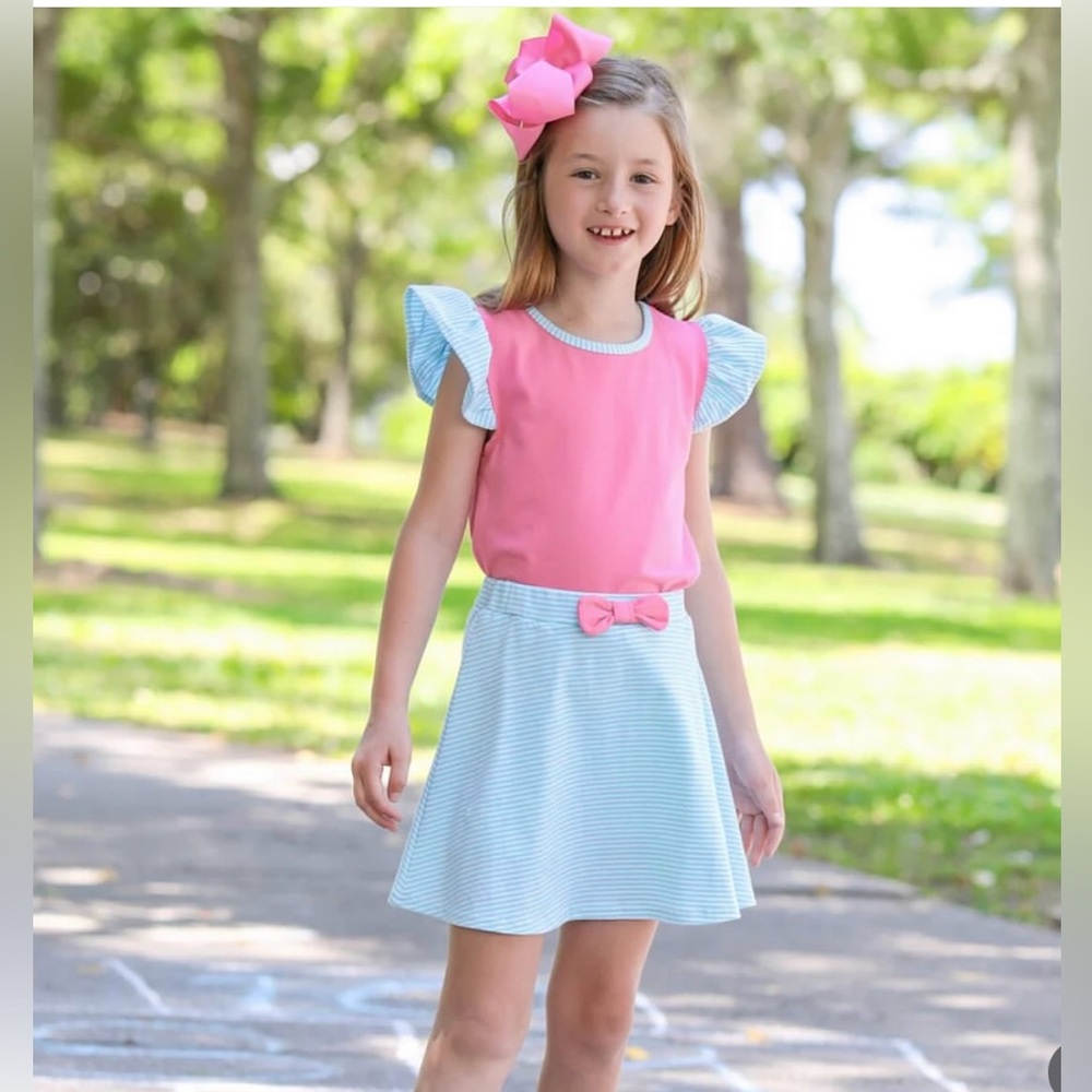 Pink and Blue Girl's Skort Set